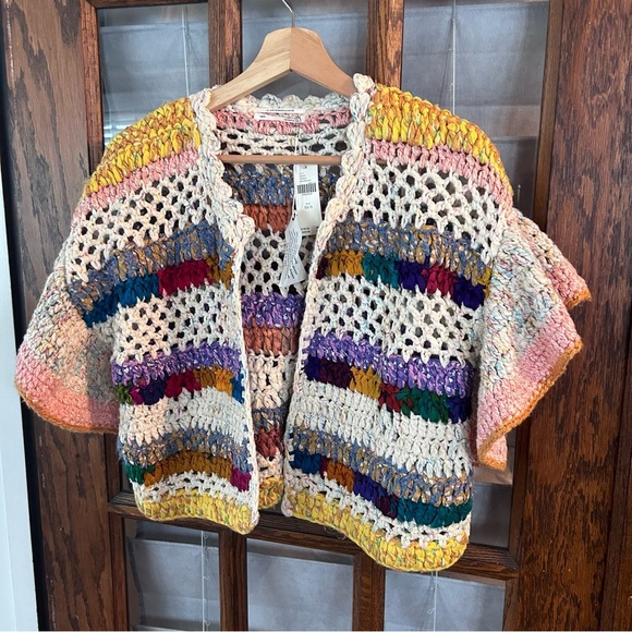 Size XS/S Anthropologie Mia Hand-Knit Cropped Cardigan NWT Rare - Picture 7 of 11